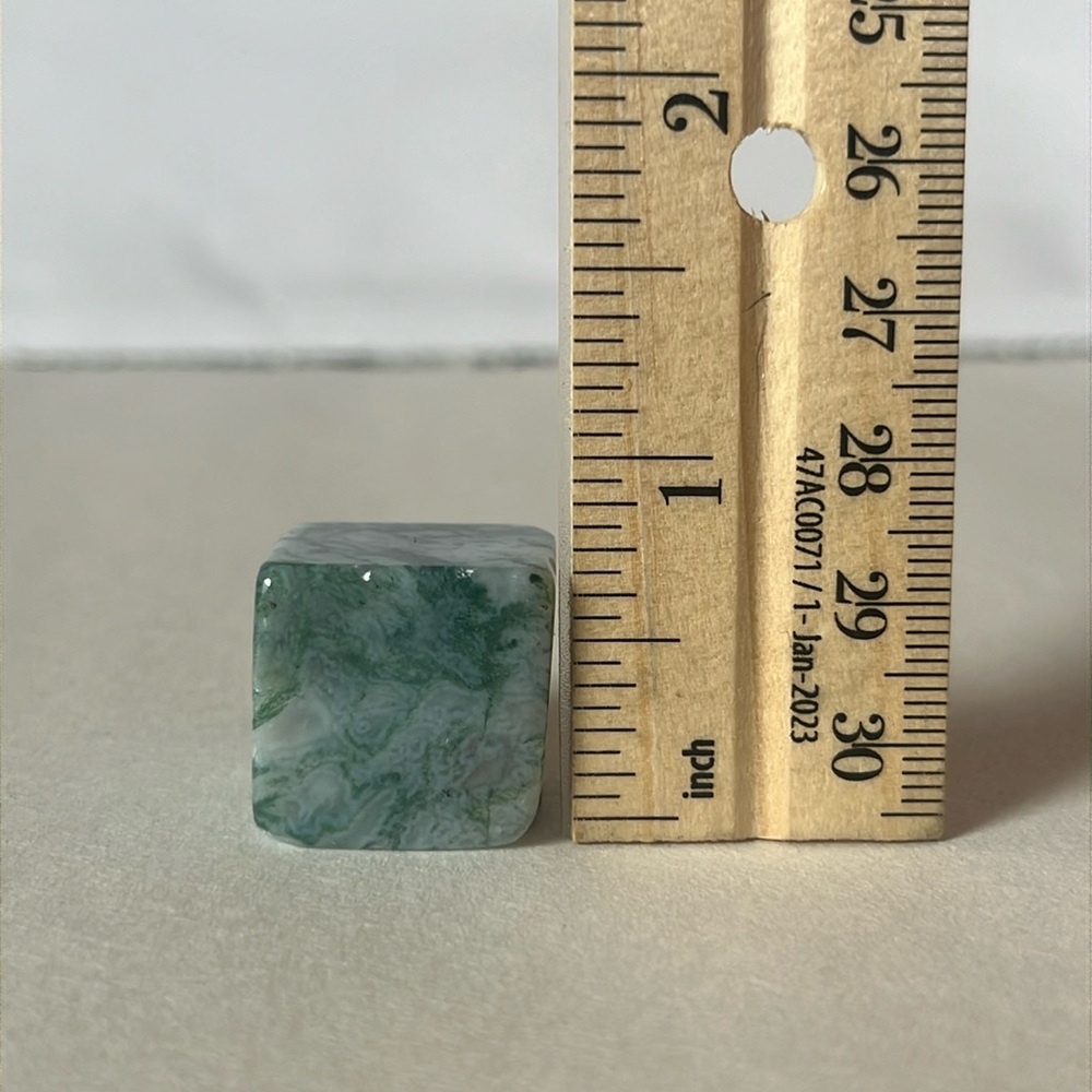 Small Green Moss Agate Crystal Cube 💚